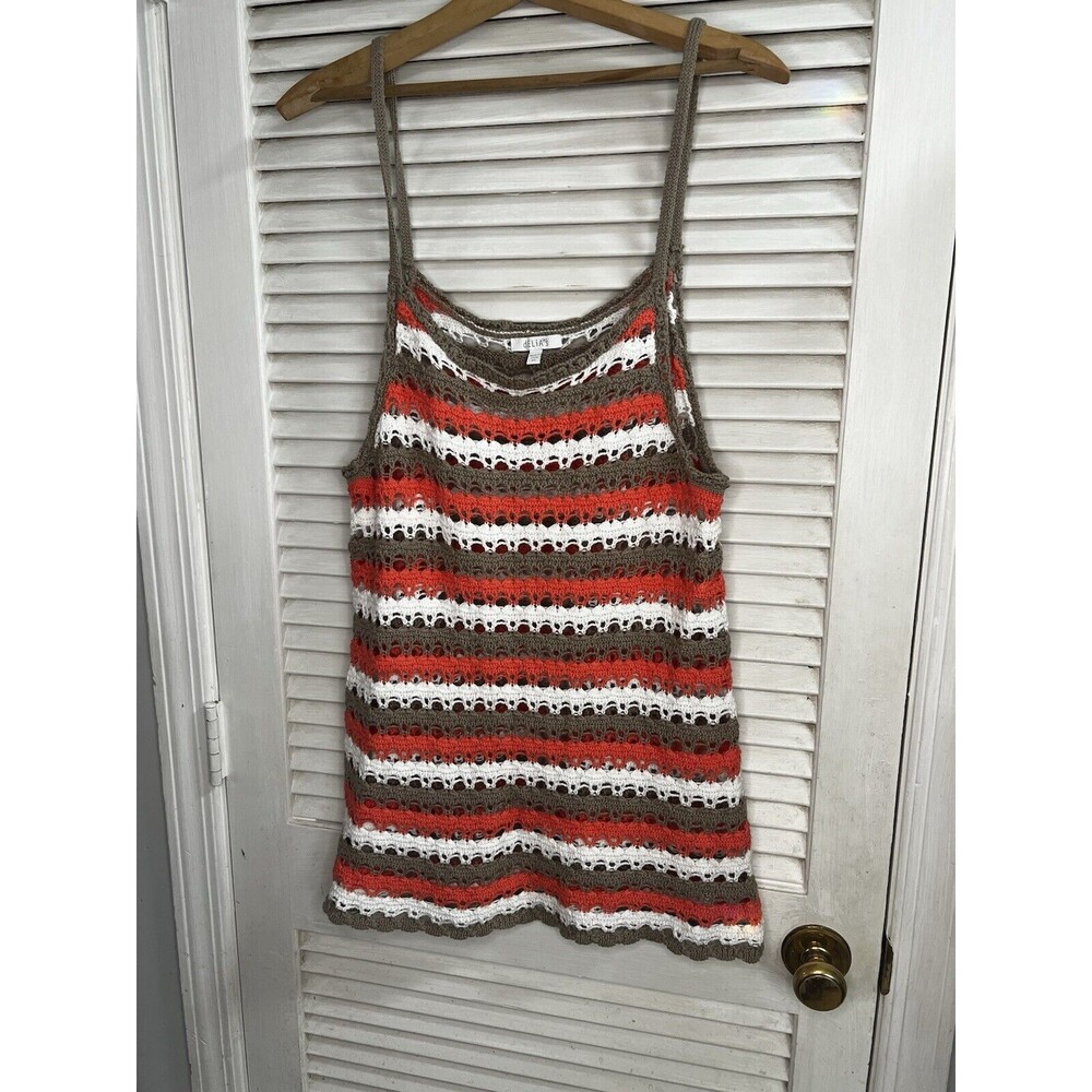 Vintage Delia’s Boho Crochet Tank Top , XL , Hippie, Festival